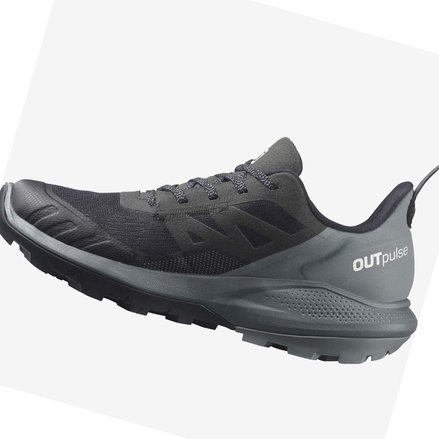 Salomon WoOUTPULSE GORE-TEX Túracipő Női Szürke Fekete | HU 2784MQZ